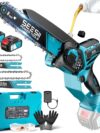 SEESII 6 & 8 Pouces Mini Tronconneuse a Batterie - Brushless Elagueuse